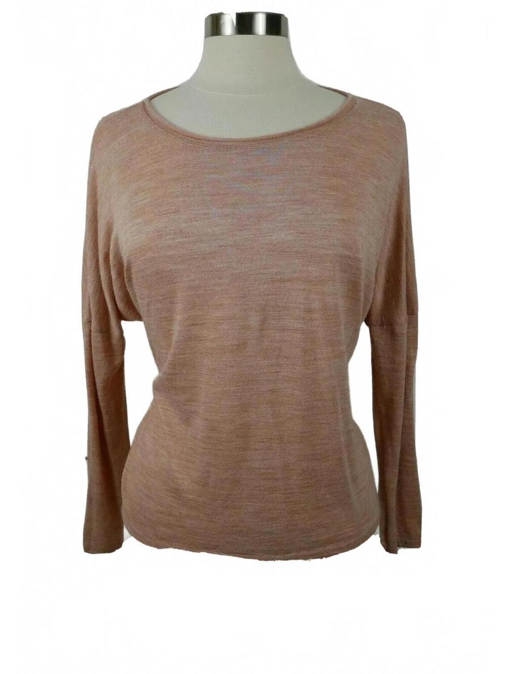 Mossimo Dutti Womens 3/4 Sleeve Scoop Neck Pink Crop Top S
